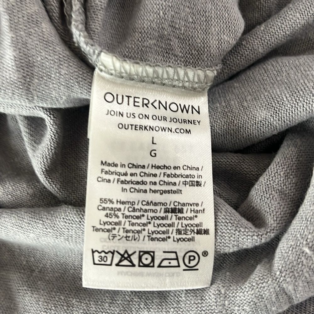 Outerknown Neptune Tee Dress Short Sleeves Tshirt Dress L Gray - Picture 11 of 11